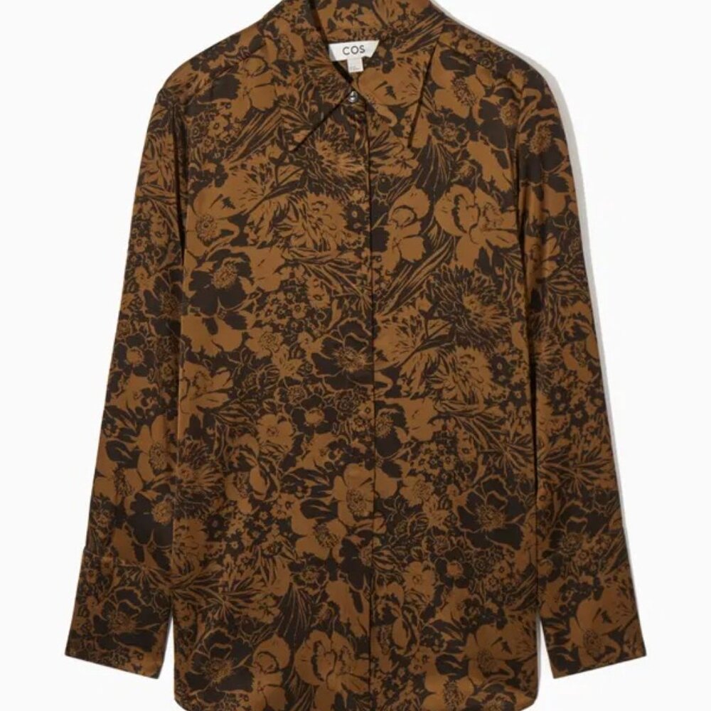 NWOT COS Oversized Satin Floral Print Blouse
